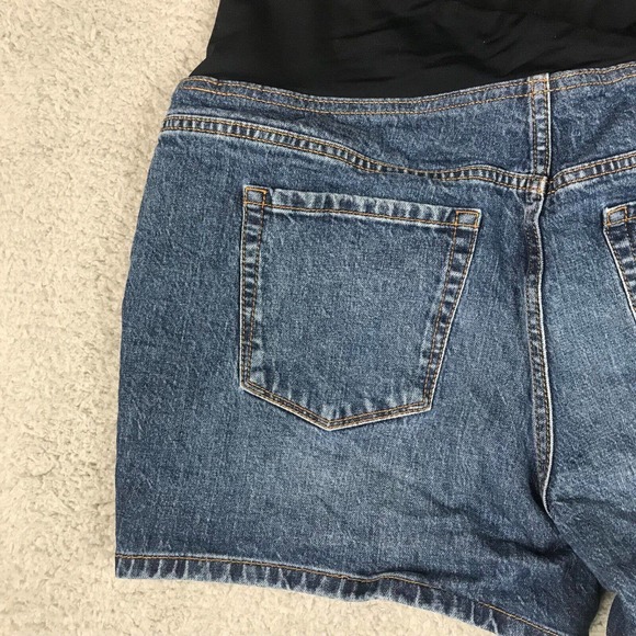 Isabel Maternity Shorts Women 12 Denim Midi Crossover Panel Comfort Support‎ - Picture 8 of 9